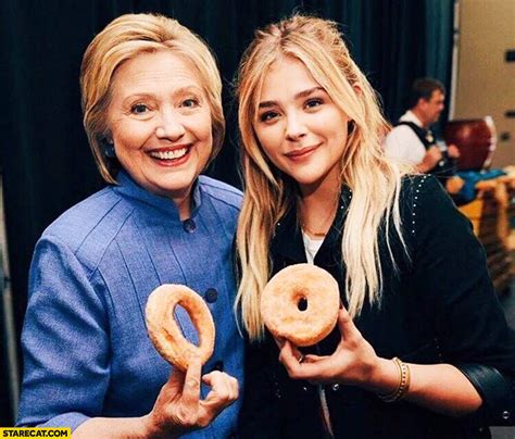 hillary and chloe donuts fake|Hillary Clinton Chloe Moretz large hole small hole Dounts Meme .